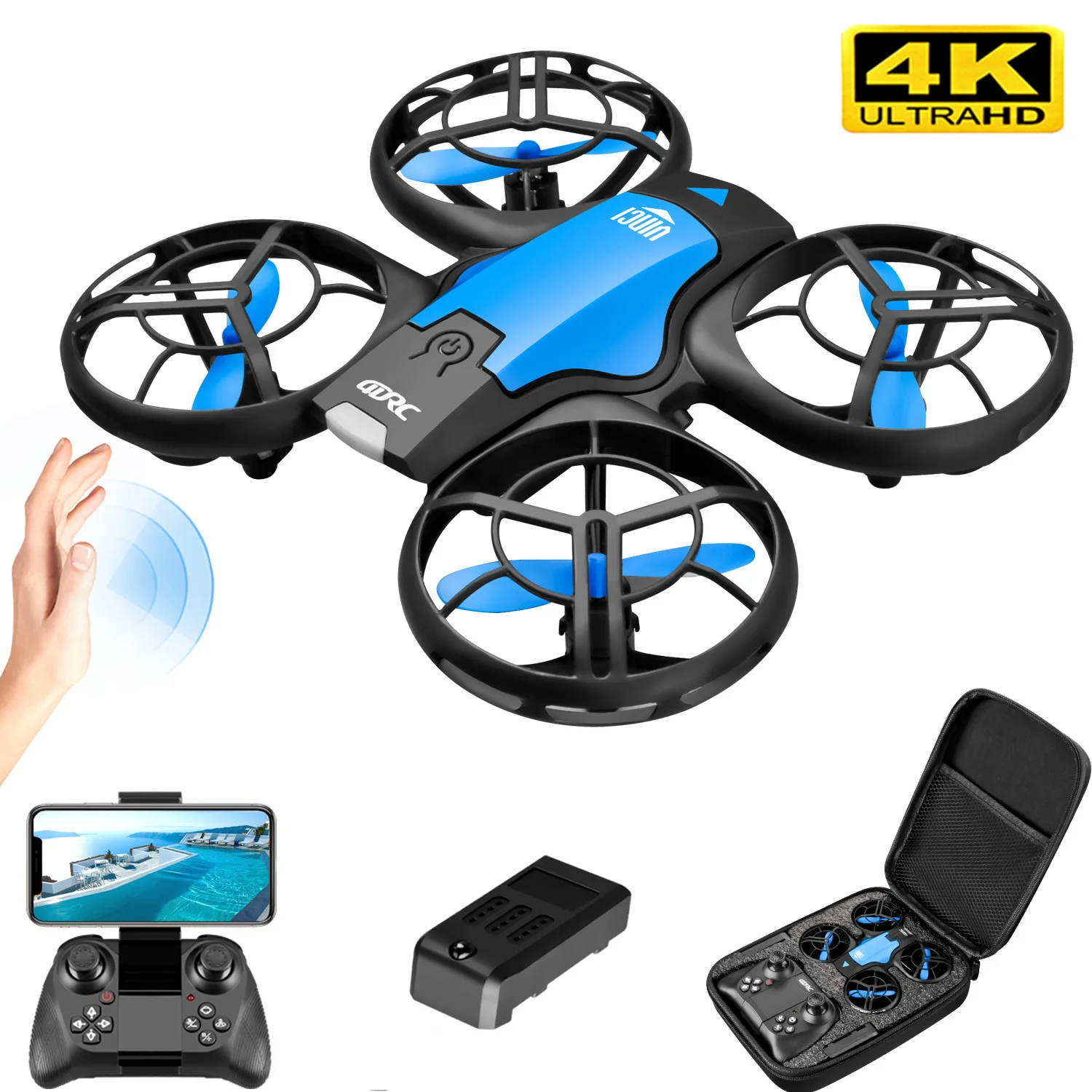 Rc Helicopter Electric - V8 New Mini Drone 4K Professional