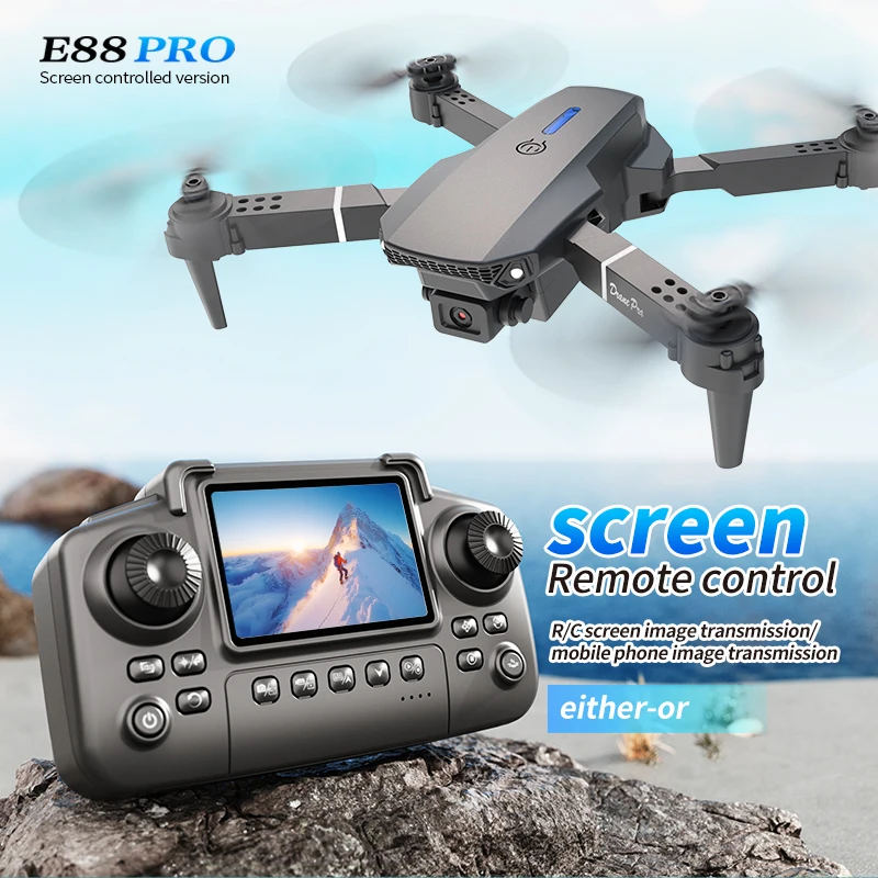 Rc Helicopter Case - Professional E88 PRO Drone with screen