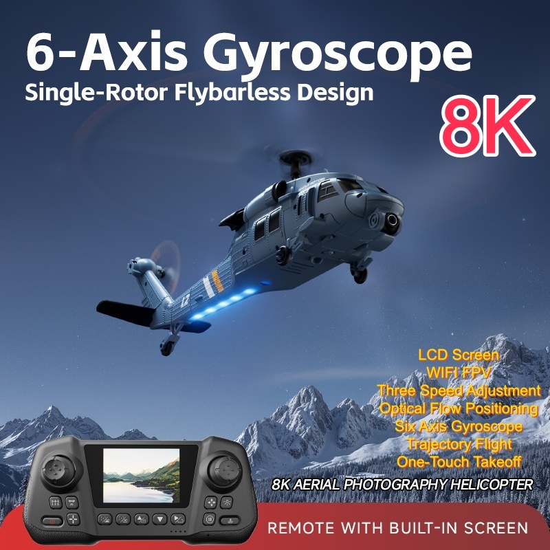 Rc Helicopter Single Rotor - Military Remote Control Screen Helicopter 6