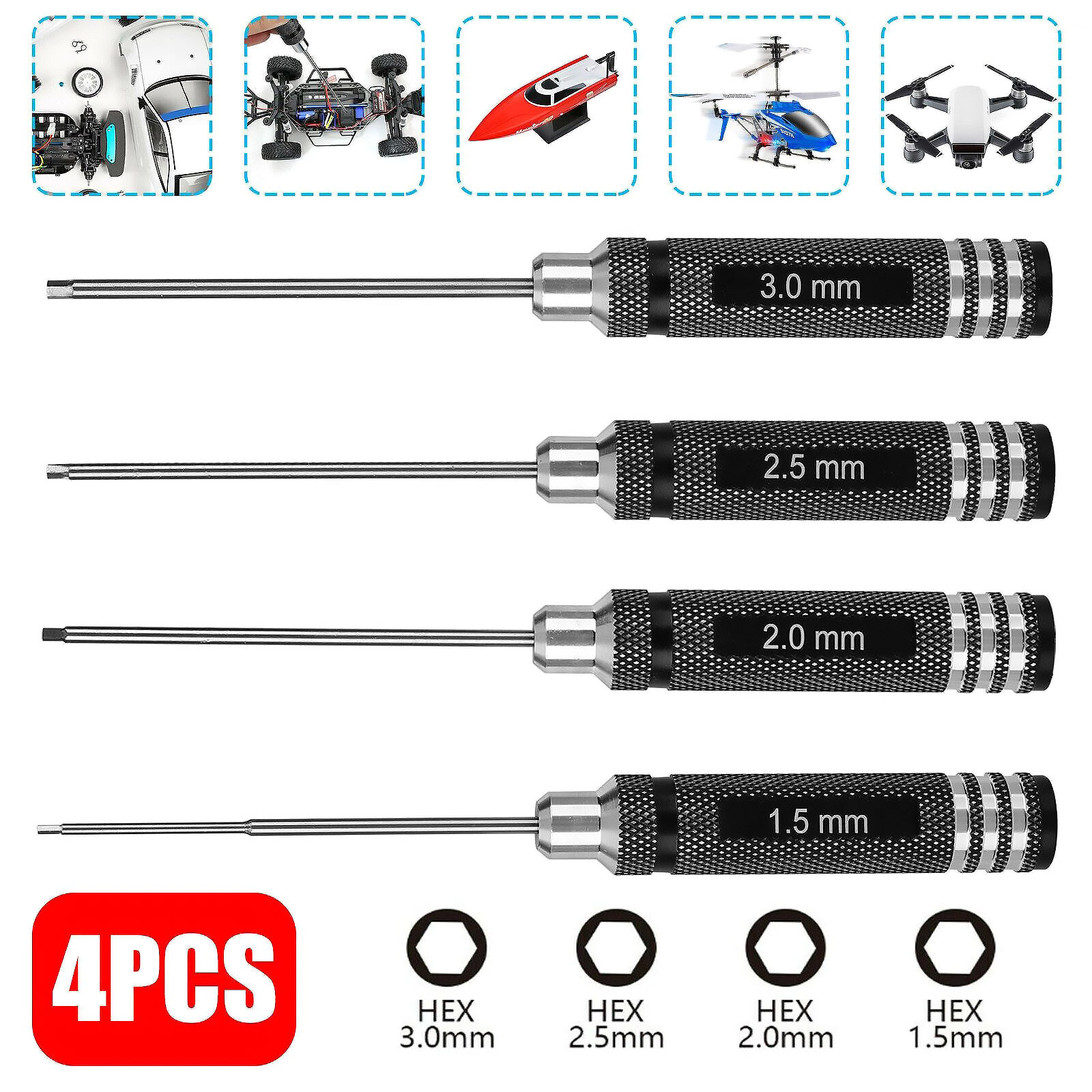 Rc Helicopter Tool Kit - 4Pcs/lot RC Tools Hex Nut Screwdriver