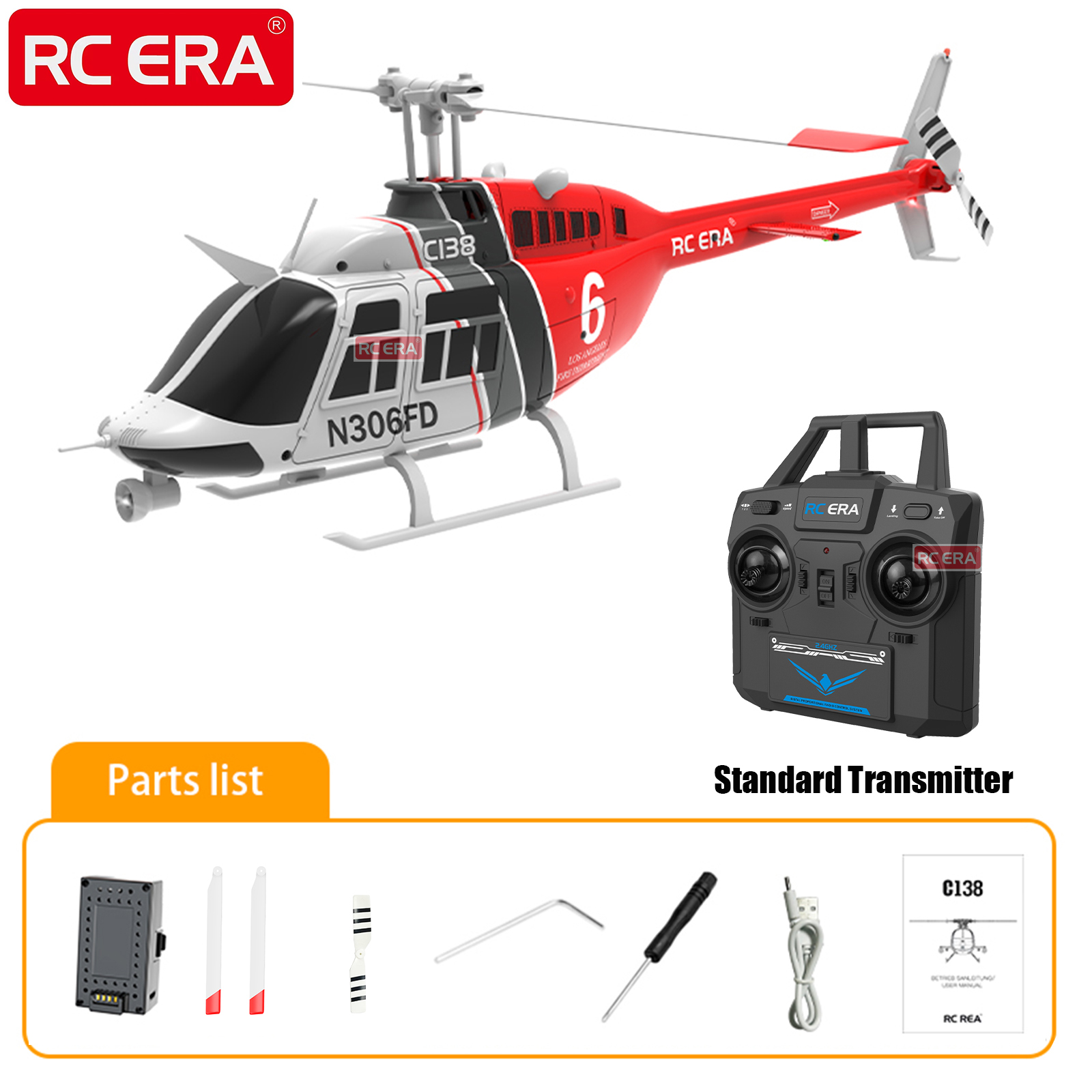 RC ERA C138 BELL 206 Jet Range - Rc Helicopter Gyro recension och pris