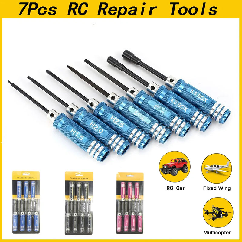 7Pcs 1.5 2.0 2.5mm RC Hex Driv - Rc Helicopter Tool Kit recension och pris