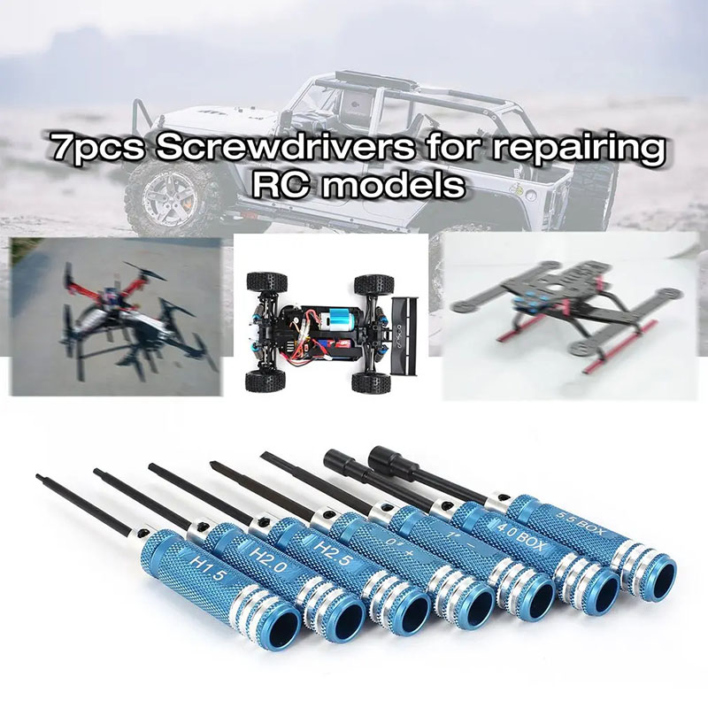 7Pcs 1.5 2.0 2.5mm RC Hex Driv - Rc Helicopter Tool Kit recension och pris