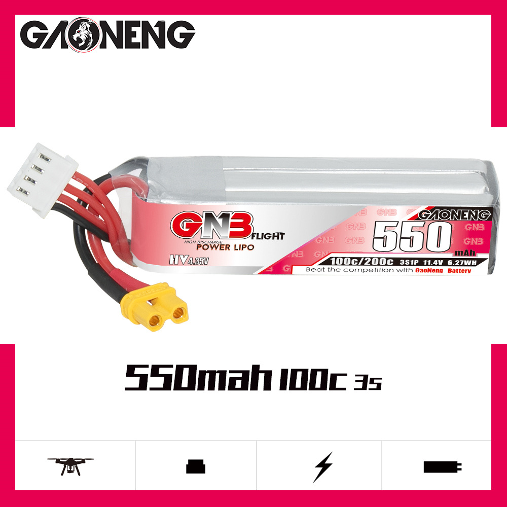 GNB HV 11.4V 550mAh 100C/200C  - Rc Helicopter Parts recension och pris
