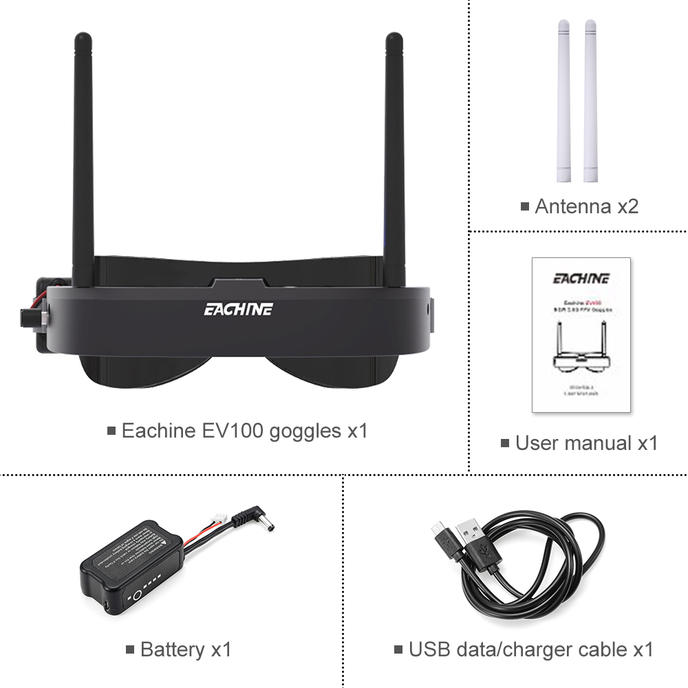 Eachine EV100 720*540 5.8G 72C - Rc Helicopter Case recension och pris