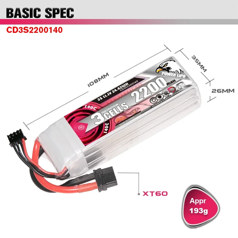 2200mAh 3S 11.1V Li-po Ba-tter - Rc Helicopter Bag recension och pris