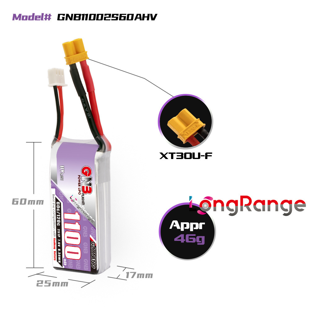 GNB 1100mAh 2S 3S 4S 6S 60C/12 - Rc Helicopter Parts recension och pris