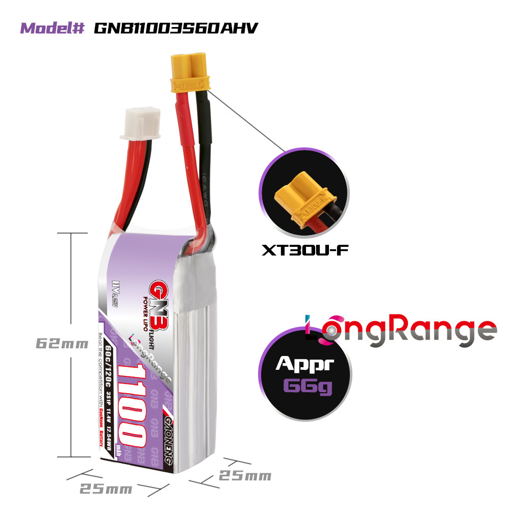 GNB 1100mAh 2S 3S 4S 6S 60C/12 - Rc Helicopter Parts recension och pris
