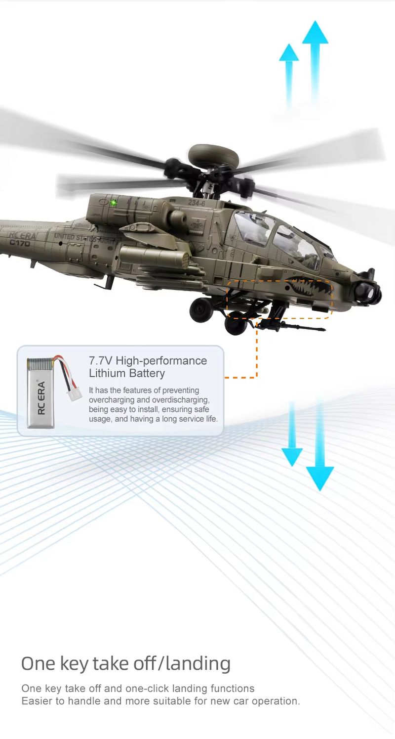 New In Stock RC Era Ah-64d Apa - Rc Helicopter Single Rotor recension och pris